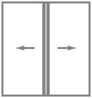 Открывание от центра в стороны Сетка Плиссе открывание от центра